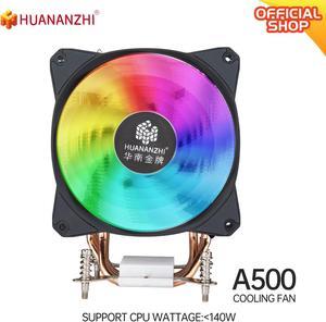HUANANZHI A500 4 Copper Heat Pipe LED CPU Cooler Cooling Fan Radiator Quiet SINGLE Fan Heatsink applicable to LGA 2011 series Suitable for CPUs up to 150W TDP