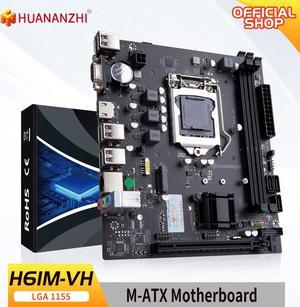 HUANANZHI H61M VH Motherboard M-ATX For LGA 1155 Support i3 i5 i7 DDR3 1333 1600MHz 16GB SATA M.2 USB VGA HDMI-Compatible
