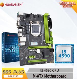 HUANANZHI B85 PLUS Motherboard MATX With Intel i5 4590 LGA 1150 Support DDR3 16GB M2 SATA3 USB30 VGA DVI HDMICompatible