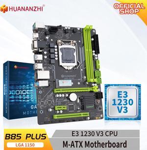 HUANANZHI B85 PLUS Motherboard M-ATX With Intel E3 1230 V3 LGA 1150 Support DDR3 16GB M.2 SATA3 USB3.0 VGA DVI HDMI-Compatible