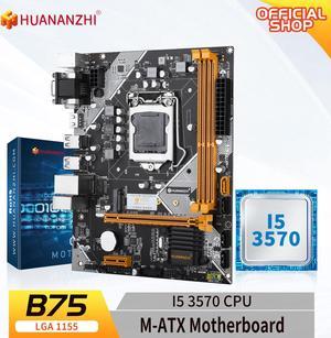 HUANANZHI B75 M.2 Motherboard M-ATX With i5 3570 Support 16GB DDR3 1333/1600MHz  SATA3.0 USB3.0 M.2 VGA HDMI-Compatible