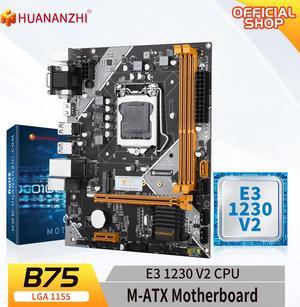 HUANANZHI B75 M.2 Motherboard M-ATX With E3 1230 V2 Support 16GB DDR3 1333/1600MHz  SATA3.0 USB3.0 M.2 VGA HDMI-Compatible