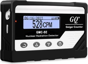 GQ GMC-SE Geiger Counter Radiation Detector Beta Gamma X-ray Portable Radiation Monitor Meter Digital Nuclear Radiation Dosimeter, Automatic Data Recording Device, Drop-Proof Silicone Case (Black)