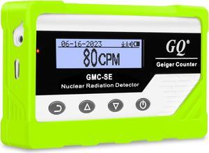 GQ GMC-SE Geiger Counter Radiation Detector Beta Gamma X-ray Portable Radiation Monitor Meter Digital Nuclear Radiation Dosimeter, Automatic Data Recording Device, Drop-Proof Silicone Case (Green)