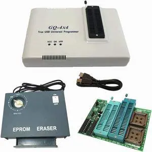 PRG-113 True USB Willem GQ Brand GQ-4X V4 (GQ-4X4) USB Universal 40 pin Programmer + UV EPROM Eraser + 16 bit EPROM Adapter 28F102 27C400 27C800 27C160 27C322 27C1024 27C2048 27C4096 27c4002 M27C322