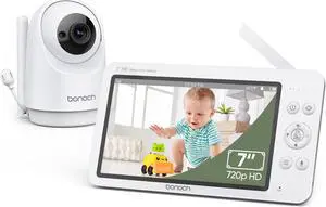 720P HD Video Baby Monitor with Camera and Audio 7-Inch Screen Secure from Hacking No Wi-Fi