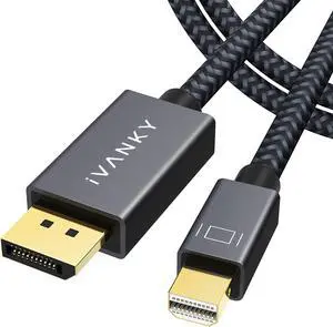 ivanky 4K Mini DisplayPort to DisplayPort Cable 6.6ft, 4K@60Hz, 2K@144Hz Mini DP to DP Cable, Aluminum Shell, Gold-Plated Braided, Thunderbolt to displayport for MacBook Air/Pro, Surface Pro and More ivanky 4K Mini DisplayPort to DisplayPort Cable 6.6ft, 4K@60Hz, 2K@144Hz Mini DP to DP Cable, Aluminum Shell, Gold-Plated Braided, Thunderbolt to displayport for MacBook Air/Pro, Surface Pro and More