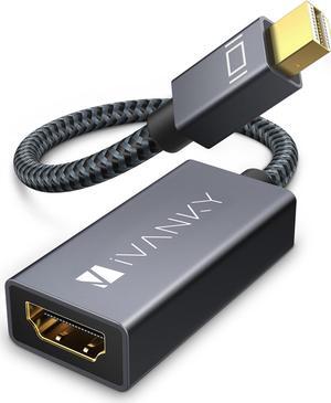 IVANKY Mini DisplayPort to HDMI Adapter, Mini DP(Thunderbolt) to HDMI Adapter, Gold-Plated Braided,Compatible with MacBook Air/Pro, Microsoft Surface Pro/Dock, Monitor, Projector and More