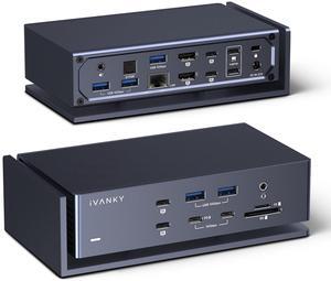 iVANKY FusionDock Max 1 Compatible with Thunderbolt 4, 20-in-1 Quad 6K@60Hz Monitor MacBook Docking Station, 40Gbps Dock for Mac M1/M2/M3 Pro/Max