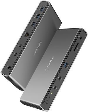 iVANKY Thunderbolt 5 Docking Station Dual 6K@60Hz for MacBooks and Triple 4K@144Hz Dock for Windows with 180W Power Adapter
