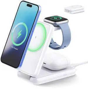 3 in 1 Foldable High-Speed Wireless Charging Station Qi2 Certified Protable for Travel