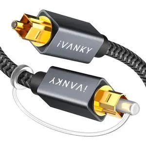 iVANKY 3M/10FT Digital Optical Audio Cable S/PDIF Toslink Fiber Optic Cord Braided Gold-Plated Connectors CL3 Rated for TV Home Cinema Soundbar Xbox PS4 Sonos iVANKY 3M/10FT Digital Optical Audio Cable S/PDIF Toslink Fiber Optic Cord Braided Gold-Plated Connectors CL3 Rated for TV Home Cinema Soundbar Xbox PS4 Sonos