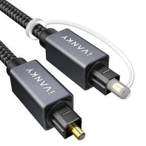 iVANKY 6 Foot 1.8 Meter Grey S/PDIF Toslink Digital Optical Fiber Audio Cable Braided Gold-Plated Plugs CL3 In-Wall Rated for Television Soundbar Samsung Sonos Playstation 4 Xbox Consoles iVANKY 6 Foot 1.8 Meter Grey S/PDIF Toslink Digital Optical Fiber Audio Cable Braided Gold-Plated Plugs CL3 In-Wall Rated for Television Soundbar Samsung Sonos Playstation 4 Xbox Consoles