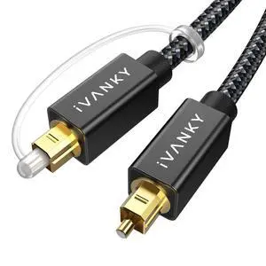 iVANKY 3.3FT/1M S/PDIF Digital Optical Toslink Audio Cable Nylon Braided 24K Gold-Plated Connectors Slim Metal Shell CL3 Rated Fiber Cord for TV Sound Bar Home Theater PS4 Xbox Samsung Vizio iVANKY 3.3FT/1M S/PDIF Digital Optical Toslink Audio Cable Nylon Braided 24K Gold-Plated Connectors Slim Metal Shell CL3 Rated Fiber Cord for TV Sound Bar Home Theater PS4 Xbox Samsung Vizio