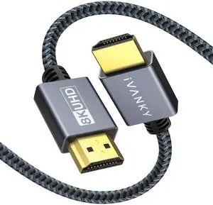 iVANKY 4 Foot Ultra High Speed HDMI 2.1 Braided Cable 48Gbps Bandwidth 10K 8K@60Hz 4K@120Hz HDR10 HDCP 2.3 eARC Audio Return Cord for Television Laptop Monitor Playstation 5 Xbox Projector iVANKY 4 Foot Ultra High Speed HDMI 2.1 Braided Cable 48Gbps Bandwidth 10K 8K@60Hz 4K@120Hz HDR10 HDCP 2.3 eARC Audio Return Cord for Television Laptop Monitor Playstation 5 Xbox Projector