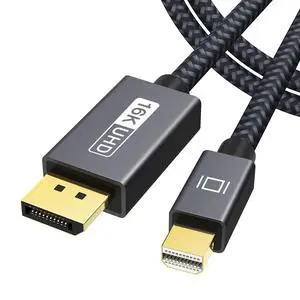 iVANKY 6.6FT Bi-Directional Mini DisplayPort to DP 2.1 Cable 80Gbps Thunderbolt 2 Compatible Supports 16K@60Hz 8K@120Hz 4K@240Hz HDR 24K Gold-Plated Aluminum Shell Braided Cord for PC iVANKY 6.6FT Bi-Directional Mini DisplayPort to DP 2.1 Cable 80Gbps Thunderbolt 2 Compatible Supports 16K@60Hz 8K@120Hz 4K@240Hz HDR 24K Gold-Plated Aluminum Shell Braided Cord for PC