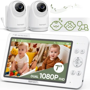 bonoch V2.0 1080P Baby Monitor with 2 Cameras, 7-inch Split Screen No WiFi, Dual Video with Audio, Sleep/Crying/Motion Detection, White Noise, VOX, PTZ, Night Vision bonoch V2.0 1080P Baby Monitor with 2 Cameras, 7-inch Split Screen No WiFi, Dual Video with Audio, Sleep/Crying/Motion Detection, White Noise, VOX, PTZ, Night Vision