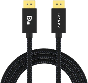 iVANKY VESA Certified 8K DisplayPort 1.4 Cable 10ft, 32.4Gbps DP to DP Cord, 8K@60Hz, 4K@240Hz, 2K@240Hz, HBR3, HDCP 2.2, HDR, for Gaming Monitor, TV, PC, Laptop, Not HDMI iVANKY VESA Certified 8K DisplayPort 1.4 Cable 10ft, 32.4Gbps DP to DP Cord, 8K@60Hz, 4K@240Hz, 2K@240Hz, HBR3, HDCP 2.2, HDR, for Gaming Monitor, TV, PC, Laptop, Not HDMI