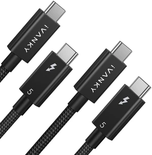 iVANKY Intel Certified Thunderbolt 5 Cable 2 Pack 3.3ft, 120Gbps, Supports 16K/Dual 8K, 240W, USB-C to USB-C, for Thunderbolt 4/3, SSD, Monitor, MacBook M5, iPhone 17/16/15 iVANKY Intel Certified Thunderbolt 5 Cable 2 Pack 3.3ft, 120Gbps, Supports 16K/Dual 8K, 240W, USB-C to USB-C, for Thunderbolt 4/3, SSD, Monitor, MacBook M5, iPhone 17/16/15