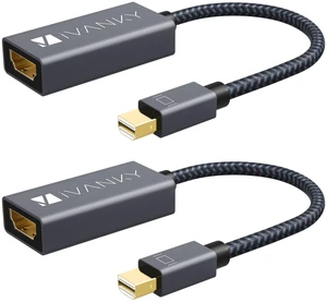 iVANKY Mini DisplayPort to HDMI Adapter 2 Pack, 4K@30Hz Thunderbolt 1 and 2 to HDMI, Gold-Plated Nylon Braided, for MacBook Air Pro, Surface Pro Dock, Monitor, Projector, Not for TB3 TB4 USB-C iVANKY Mini DisplayPort to HDMI Adapter 2 Pack, 4K@30Hz Thunderbolt 1 and 2 to HDMI, Gold-Plated Nylon Braided, for MacBook Air Pro, Surface Pro Dock, Monitor, Projector, Not for TB3 TB4 USB-C