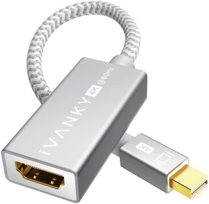 iVANKY 4K@60Hz Active Mini DisplayPort to HDMI Adapter, Thunderbolt 1 and 2 to HDMI, 2K@144Hz 1080p@240Hz, Silver, for MacBook Air Pro, Surface Pro Dock, Monitor, Projector, Not for TB3 TB4 USB-C iVANKY 4K@60Hz Active Mini DisplayPort to HDMI Adapter, Thunderbolt 1 and 2 to HDMI, 2K@144Hz 1080p@240Hz, Silver, for MacBook Air Pro, Surface Pro Dock, Monitor, Projector, Not for TB3 TB4 USB-C