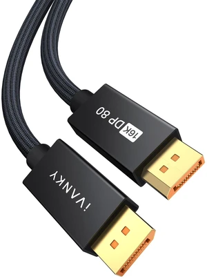 iVANKY 80Gbps DisplayPort 2.1 Cable 9.8ft, DP to DP Cord Supports UHBR20 16K@60Hz 8K@240Hz 4K@540Hz HDR for FreeSync Gaming Monitor, RTX 5090, RX 7900XTX iVANKY 80Gbps DisplayPort 2.1 Cable 9.8ft, DP to DP Cord Supports UHBR20 16K@60Hz 8K@240Hz 4K@540Hz HDR for FreeSync Gaming Monitor, RTX 5090, RX 7900XTX