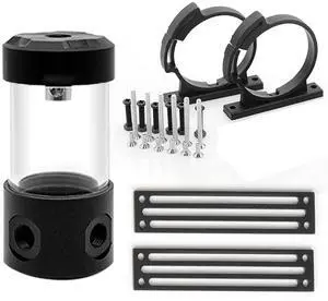 Dracaena 100mm G1/4 Holes, 50-55mm OD Cooling Acrylic Ball Water Reservoir, Water Tank with Metal Cover, Multi outlets for Computer Water Cooling System