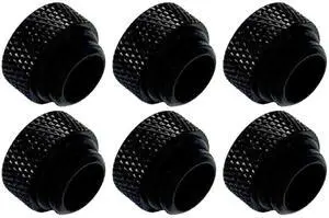 Dracaena.io 6 Pack G1/4" 7.5mm Height Male to Female Extender Fittings, Brass Compression Fittings with O Rings for PC Liquid Cooling Loop, Water Cooling Tube Connectors, Black