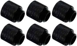 Dracaena.io 6 Pack G1/4" 15mm Height Male to Female Extender Fittings, Brass Compression Fittings with O Rings for PC Liquid Cooling Loop, Water Cooling Tube Connectors, Black