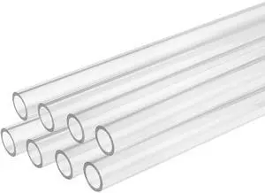 dracaena.io 16 Pack PETG Hard Tubing - 450mm/17.7" Length, 12 mm/0.47" Outer Diameter, 8 mm/0.31" Inner Diameter - Rigid Pipe for Water Cooling Systems, Transparent