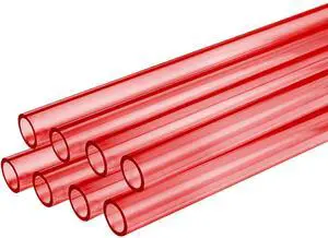 dracaena.io 16 Pack PETG Hard Tubing - 450mm/17.7" Length, 14mm/0.55" Outer Diameter, 10mm/0.39" Inner Diameter - Rigid Pipe for Water Cooling Systems, Red