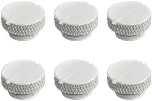 dracaena.io 6 pack G1/4" thread, Thin water Stop Plug Fitting with Coin Slot for Computer water cooling System, durable brass/copper material, White