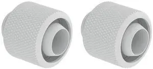 dracaena.io 2 Pack G1/4" Thread to 3/8" Inner Diameter, 5/8" Outer Diameter Compression Fitting for Soft Tubing, Soft Tube Connectors for Computer Water Cooling System, White