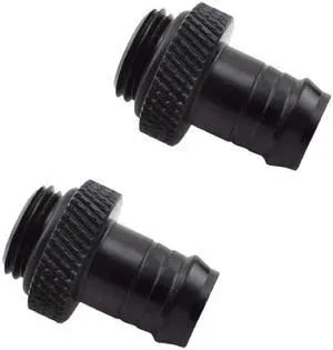 dracaena.io 2 Pack of G1/4" Thread to 3/8" Barb Fitting for Soft Tubing, PC Water Cooling System Soft Tube Connectors, Black