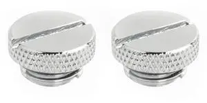 dracaena.io 2 pack G1/4" thread, Thin water Stop Plug Fitting with Coin Slot for Computer water cooling System, durable brass/copper material, Silver