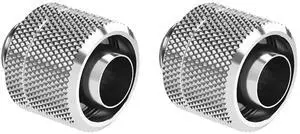 dracaena.io 2 Pack G1/4" Thread to 3/8" ID, 1/2" OD Compression Fitting for Soft Tubing, Soft Tube Connectors for Computer Water Cooling System, Silver