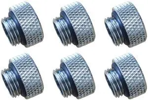 Dracaena.io 6 Pack G1/4" 7.5mm Height Male to Female Extender Fittings, Brass Compression Fittings with O Rings for PC Liquid Cooling Loop, Water Cooling Tube Connectors, Silver