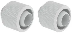 dracaena.io 2 Pack G1/4" Thread to 3/8" ID, 1/2" OD Compression Fitting for Soft Tubing, Soft Tube Connectors for Computer Water Cooling System, White
