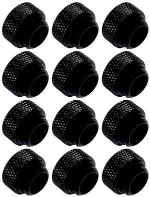 Dracaena.io 12 Pack G1/4" 7.5mm Height Male to Female Extender Fittings, Brass Compression Fittings with O Rings for PC Liquid Cooling Loop, Water Cooling Tube Connectors, Black