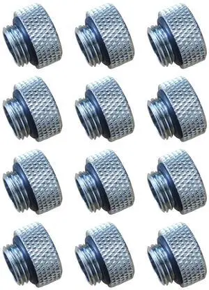 Dracaena.io 12 Pack G1/4" 7.5mm Height Male to Female Extender Fittings, Brass Compression Fittings with O Rings for PC Liquid Cooling Loop, Water Cooling Tube Connectors, Silver