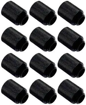 Dracaena.io 12 Pack G1/4" 20mm Height Male to Female Extender Fittings, Brass Compression Fittings with O Rings for PC Liquid Cooling Loop, Water Cooling Tube Connectors, Black