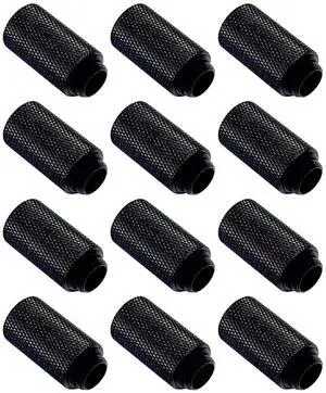 Dracaena.io 12 Pack G1/4" 30mm Height Male to Female Extender Fittings, Brass Compression Fittings with O Rings for PC Liquid Cooling Loop, Water Cooling Tube Connectors, Black