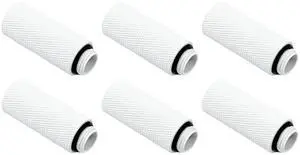 Dracaena.io 6 Pack G1/4" 40mm Height Male to Female Extender Fittings, Brass Compression Fittings with O Rings for PC Liquid Cooling Loop, Water Cooling Tube Connectors, White