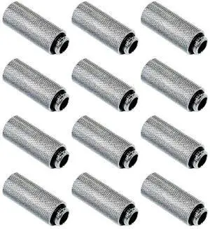 Dracaena.io 12 Pack G1/4" 40mm Height Male to Female Extender Fittings, Brass Compression Fittings with O Rings for PC Liquid Cooling Loop, Water Cooling Tube Connectors, Silver