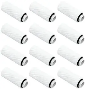 Dracaena.io 12 Pack G1/4" 40mm Height Male to Female Extender Fittings, Brass Compression Fittings with O Rings for PC Liquid Cooling Loop, Water Cooling Tube Connectors, White