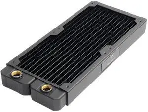 dracaena.io 240mm - 28mm/1.1 inch Thick Computer Radiator, 14 Tubes Copper Water Cooling Cooler for CPU Heat Sink - Liquid Heat Exchanger Dual G1/4 Thread, Black