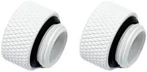 Dracaena.io 2 Pack G1/4" 7.5mm Height Male to Female Extender Fittings, Brass Compression Fittings with O Rings for PC Liquid Cooling Loop, Water Cooling Tube Connectors, White