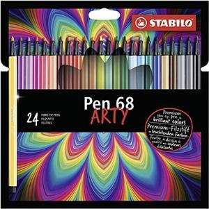 STABILO ARTY Pen 68 Brush Wallet of 24 Assorted Colours