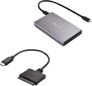 Cable Matters Premium Aluminum 10Gbps Gen 2 USB C Hard Drive Enclosure for 2.5" SSD/HDD with USB-C and USB-A Cables - Thunderbolt 3 Port Compatible & USB C to SATA Adapter