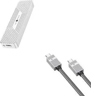 SETMSPACE M.2 NVMe+NGFF(SATA) SSD Enclosure, USB C Data Cable [40 Gbps]